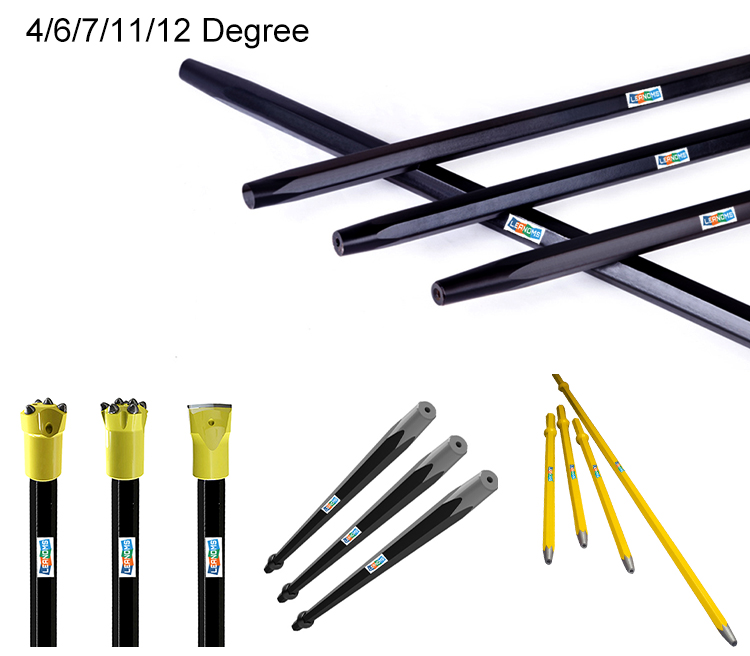 Good Quality Hex22 Hex25 Tapered Drill Rod 108mm 7&deg;/11&deg;/12&deg; Tapered Pipe for Rock Drilling