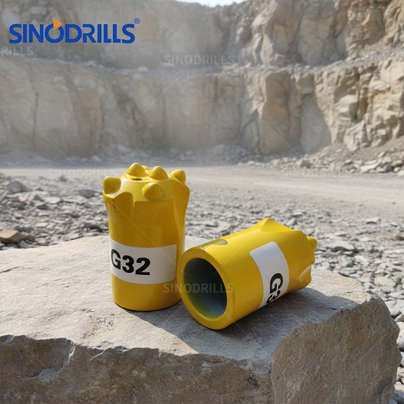 SINODRILLS Top Hammer Tools Hard Rock Bit Button Taper Conical Drill Bit 7/11/12 Degree