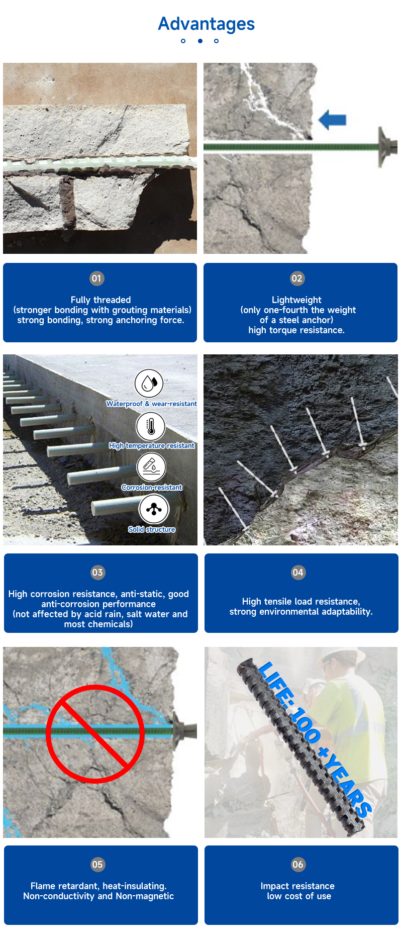 FRP Hollow Rockbolt Application