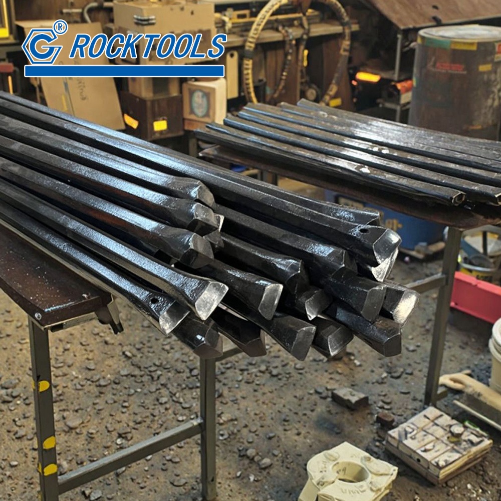 Mining Pneumatic Integral Drill Rod H22 Chromium Forged Chisel Steel Bar for Quarry Ore Drilling