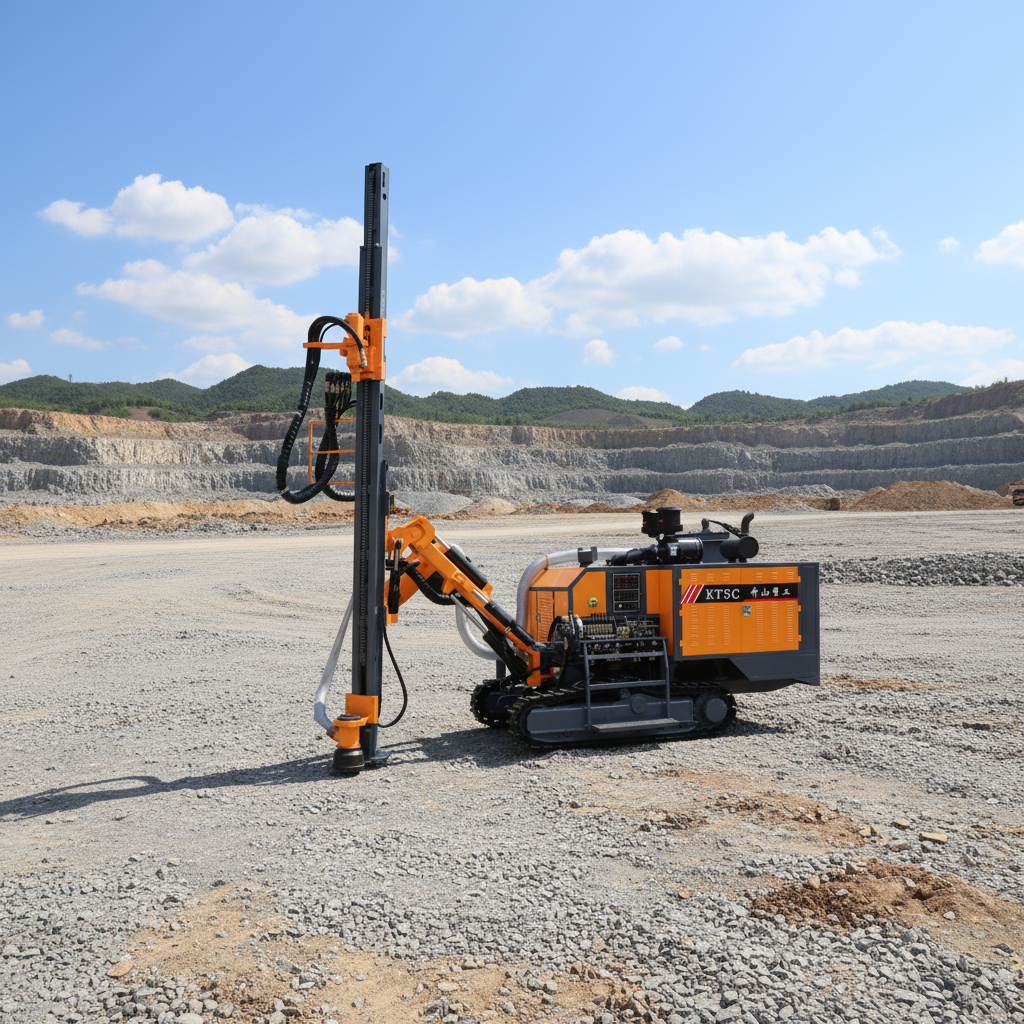 Mining Diesel Automatic Crawler DTH Rock Blasting Drilling Rig With Engine And Air Compressor Model Kt5