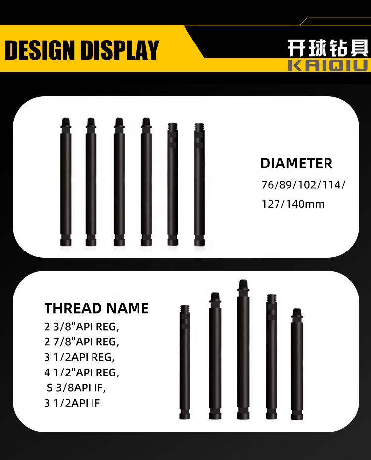 China Factory Price 2 3/8" API REG 76mm 89mm Mining Machinery Parts DTH Drill Rod