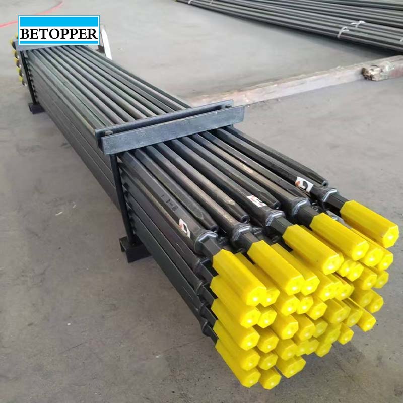 High Quality H22 Shank 11 Degree Taper Drill Rod 400-8000mm Carbide Steel Bar For Mining Forged Drilling Tool