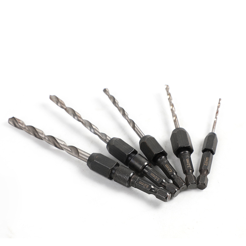 Dr. Giant Cross-Border 5-Piece Quick-Change Diamond Shank Hexagonal Twist Drill Set Detachable Drill Cores Metal Drilling Bit