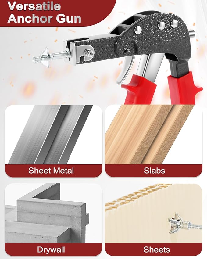 Molly Bolts for Drywall Plaster Walls, Hollow Wall Anchors Heavy Duty With Setting Tool, Drywall Wall Anchors and Screws Kit