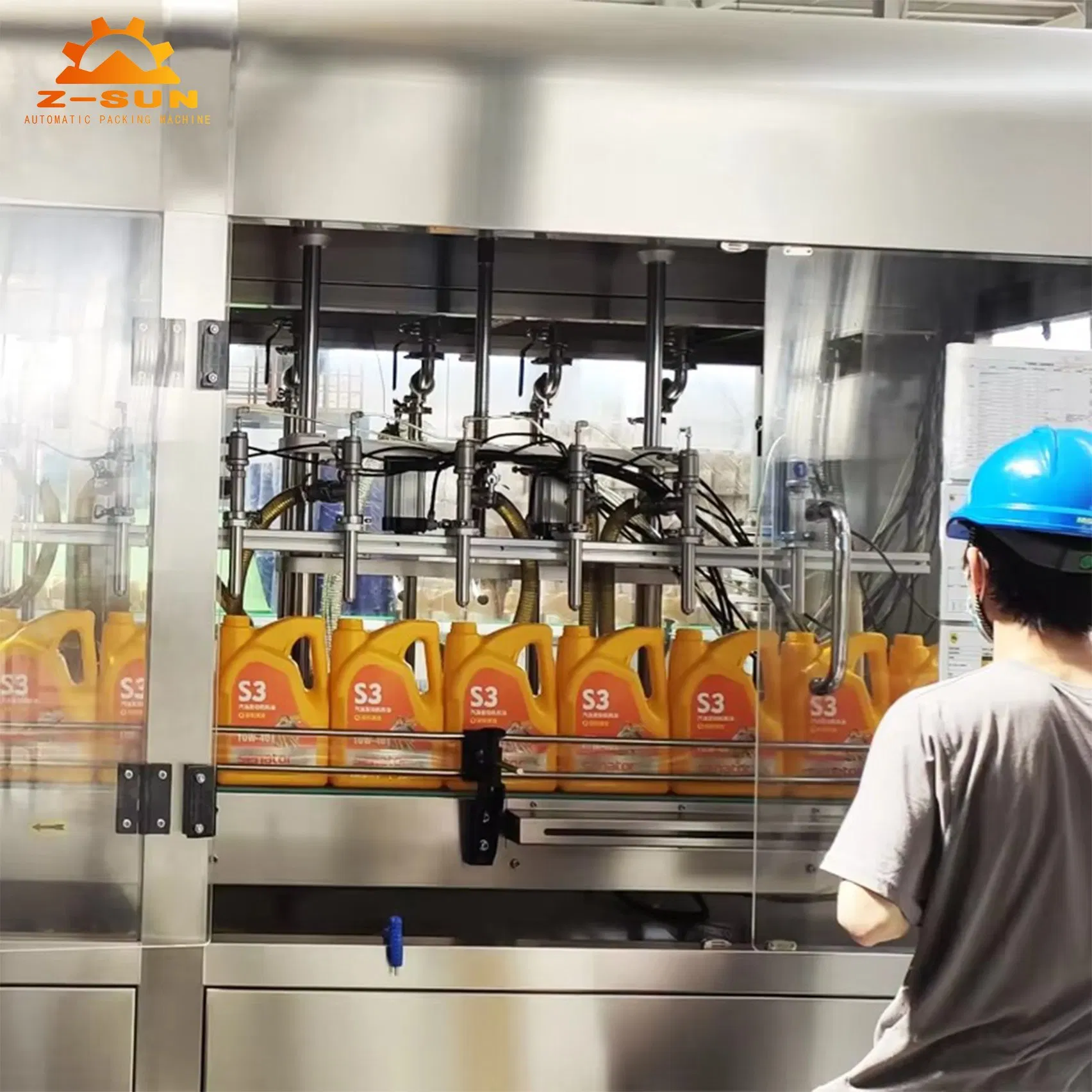 1L 4L Engine Oil Lubricant Oil Filling Labeling Machine Line for Plastic Bottle