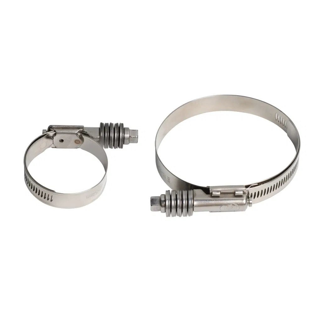 Stainless Constant Torque Hose Clamp with Spring, Ideal for Automotive Cooling Systems, 15.8 mm, W2, 108-130 mm, Pipe Clamp, China Fastener, Automotive