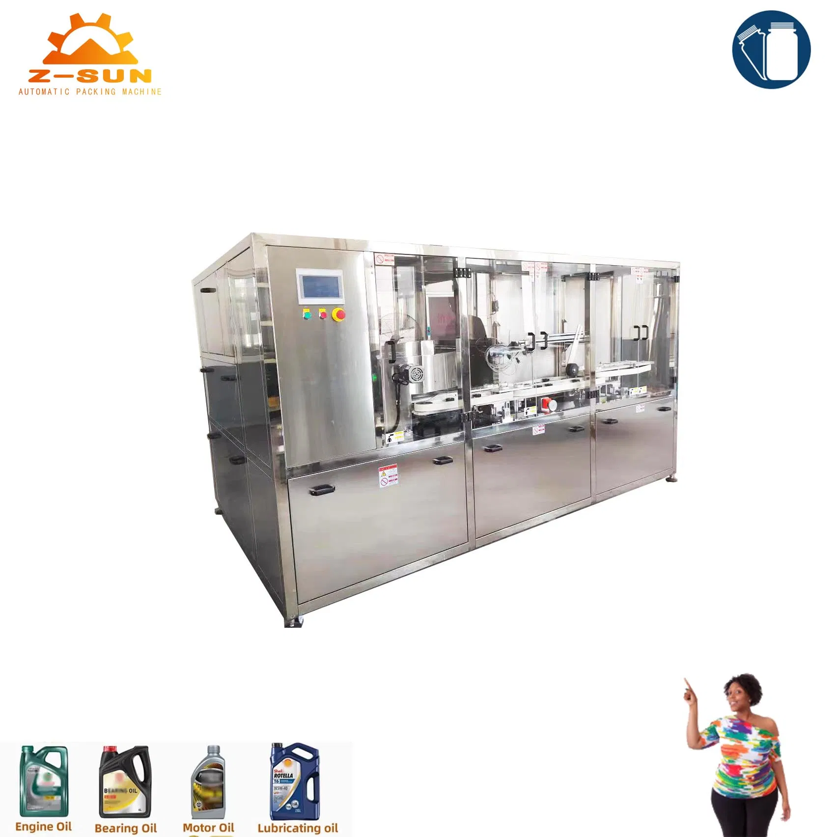 Automatic 1-5L Motor Oil Filling Machine Lubricant Oil Bottle Filling Machine Engine Oil/Brake Fluid/Antifreeze Liquid Bottle Capping Filling Machine Line
