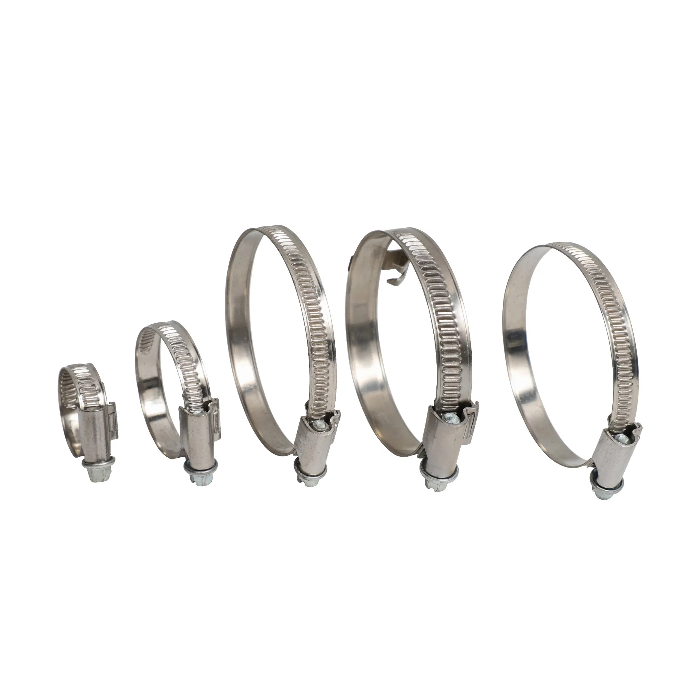 DIN 3017 Embossed Non-Perforated Torro Worm Gear &amp; Worm Drive Hose Clamp with Asymmetric Housing, German Type, 12 mm Bandwidth, 316 Stainless Steel, Automotive