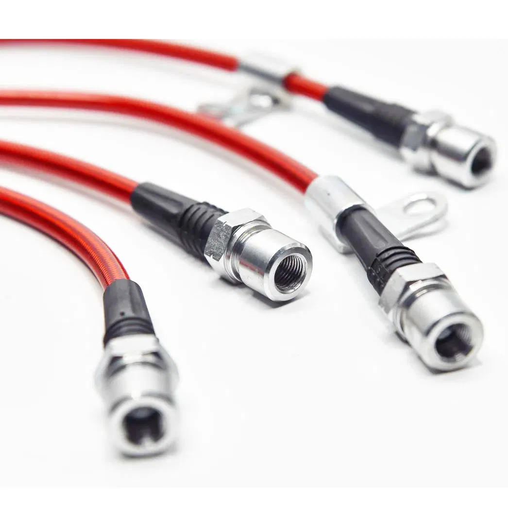 Motorcycle High Performance Car Custom 1/8 3/16 DIY Front and Rear Steel Braided PTFE Brake Fluid Fuel Hose Pipe Assembly Set Kit Lines