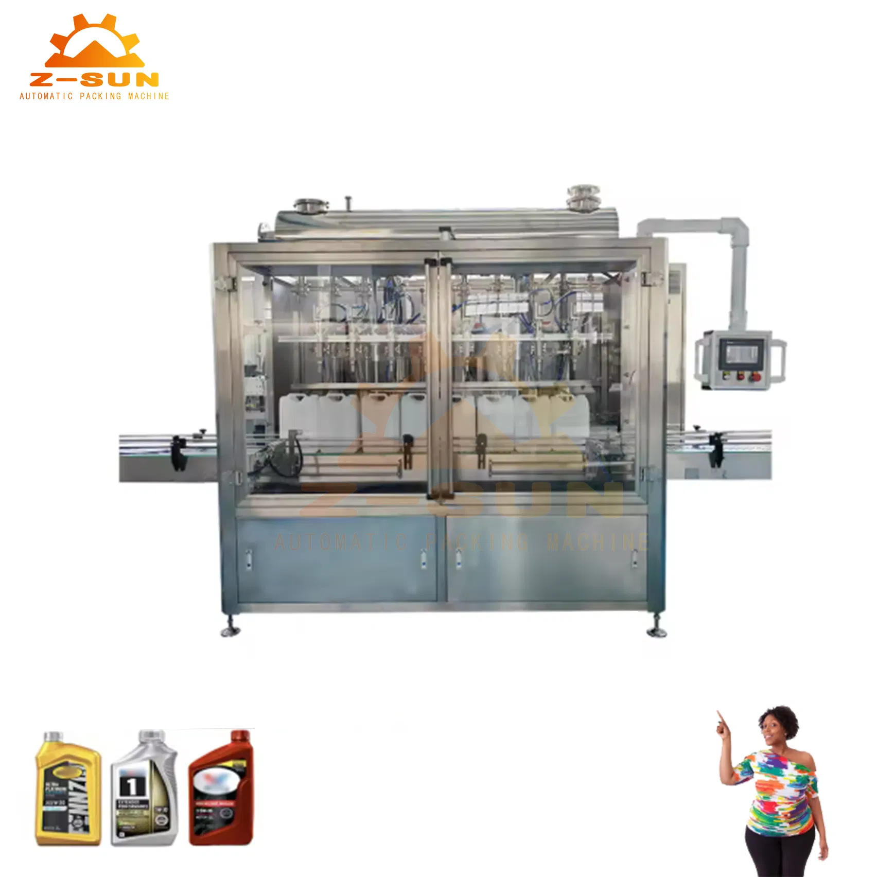 Full Filling Line Lubricant Oil Automatic Engine Oil Filling and Packing Machine Sunflower Oil Production Line Oily Line