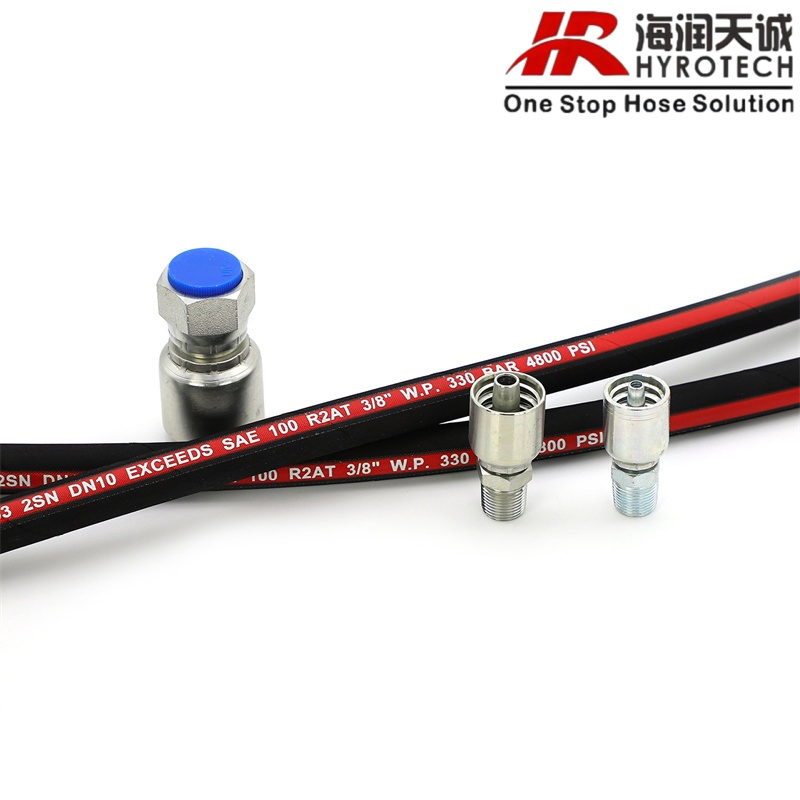 Hot Sell! High Performance Long Life Wire Braided Hydraulic Rubber Hose Flexible DIN En Standard High Pressure Rubber Hose DIN En853 2sn/R2at Hydraulic Hose