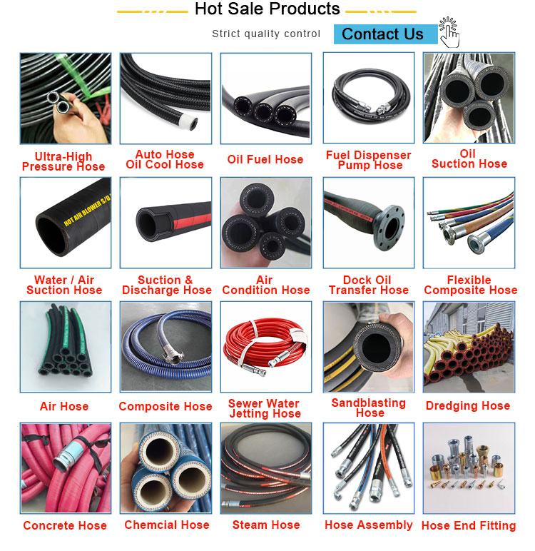 Super Long Service Life Industrial Black Hydraulic High Pressure Braided Air Oil Water PVC Garden Excavator Rubber Hose Pipe Assembly Flexible Hydraulic Hose