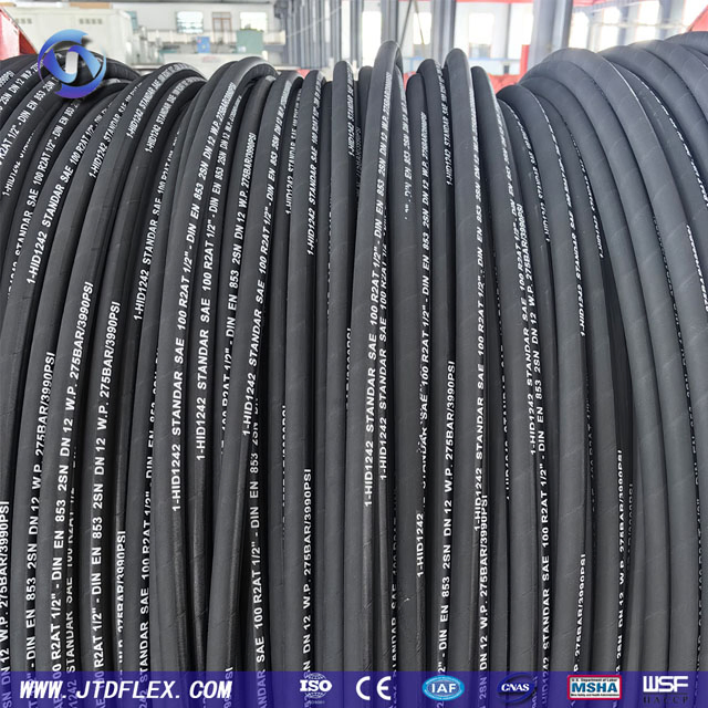 Manufacturer Direct Sales High Pressure Braided Industrial Flexible Rubber Hydraulic Hose SAE 100r2at DIN En853 2sn with Two Steel Wire Braids