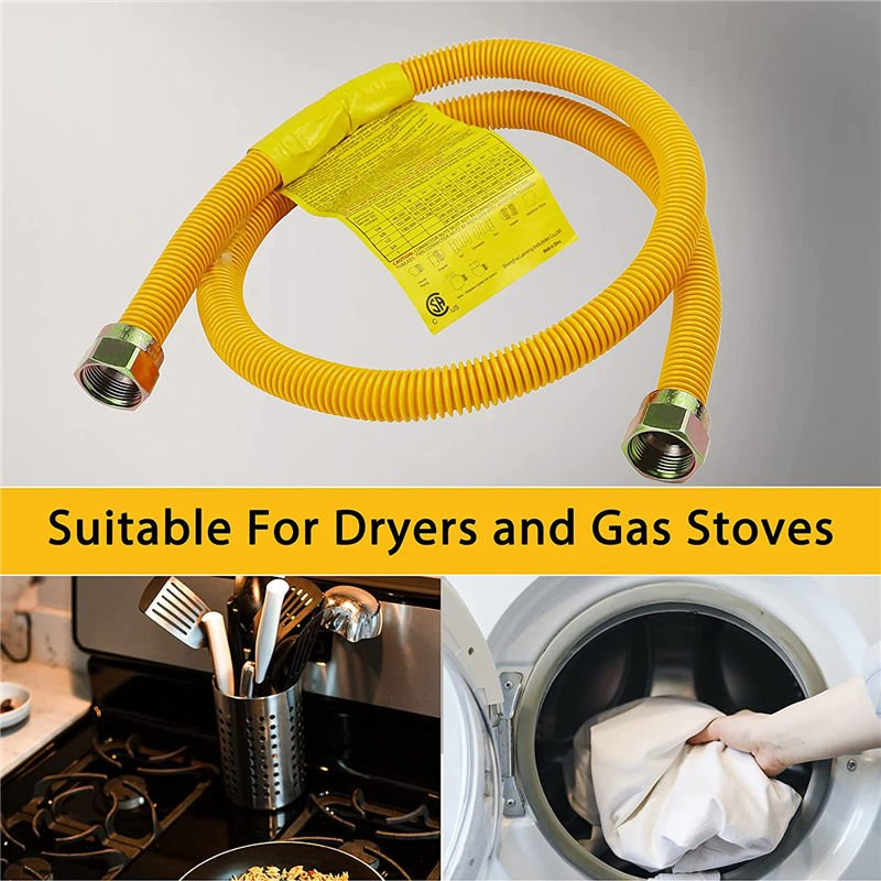 Hot Sale Gas Line Connector for Dryer (1/2 48inch) , Gas Hose Connector Kit for Stove, Water Heater, Gas Log, Gas Connector