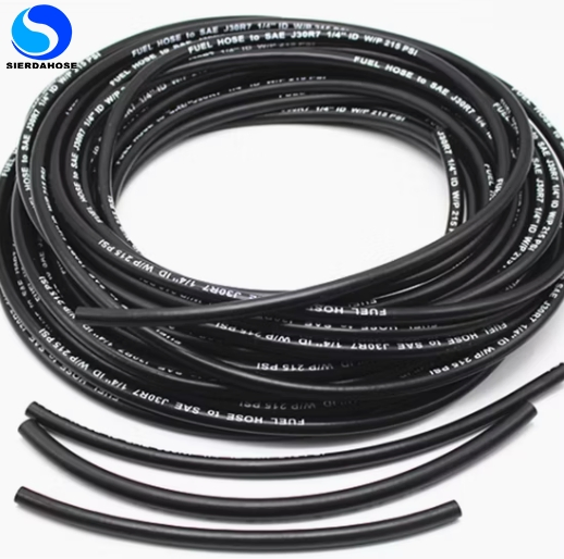 SAE J30r7 High Tensile Polyester Single Fiber Reinforced Fuel Injection Line Emission Control Automotive Hydraulic Flexible High Pressure NBR Rubber Hose