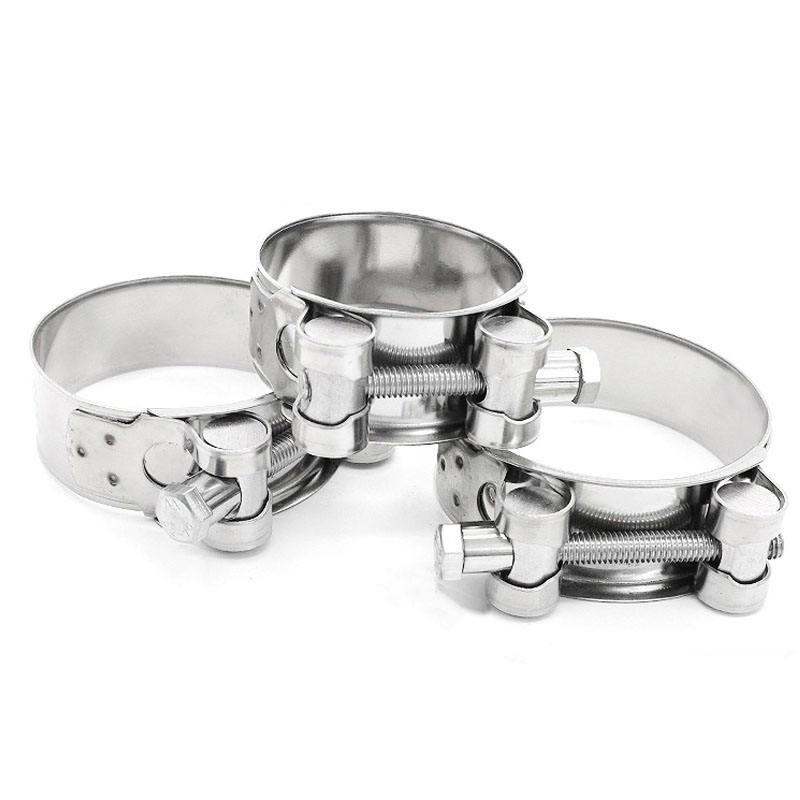 Heavy Duty Stainless Steel T-Bolt Hose Clamp Single Head Strong Pipe Clamp for Automotive