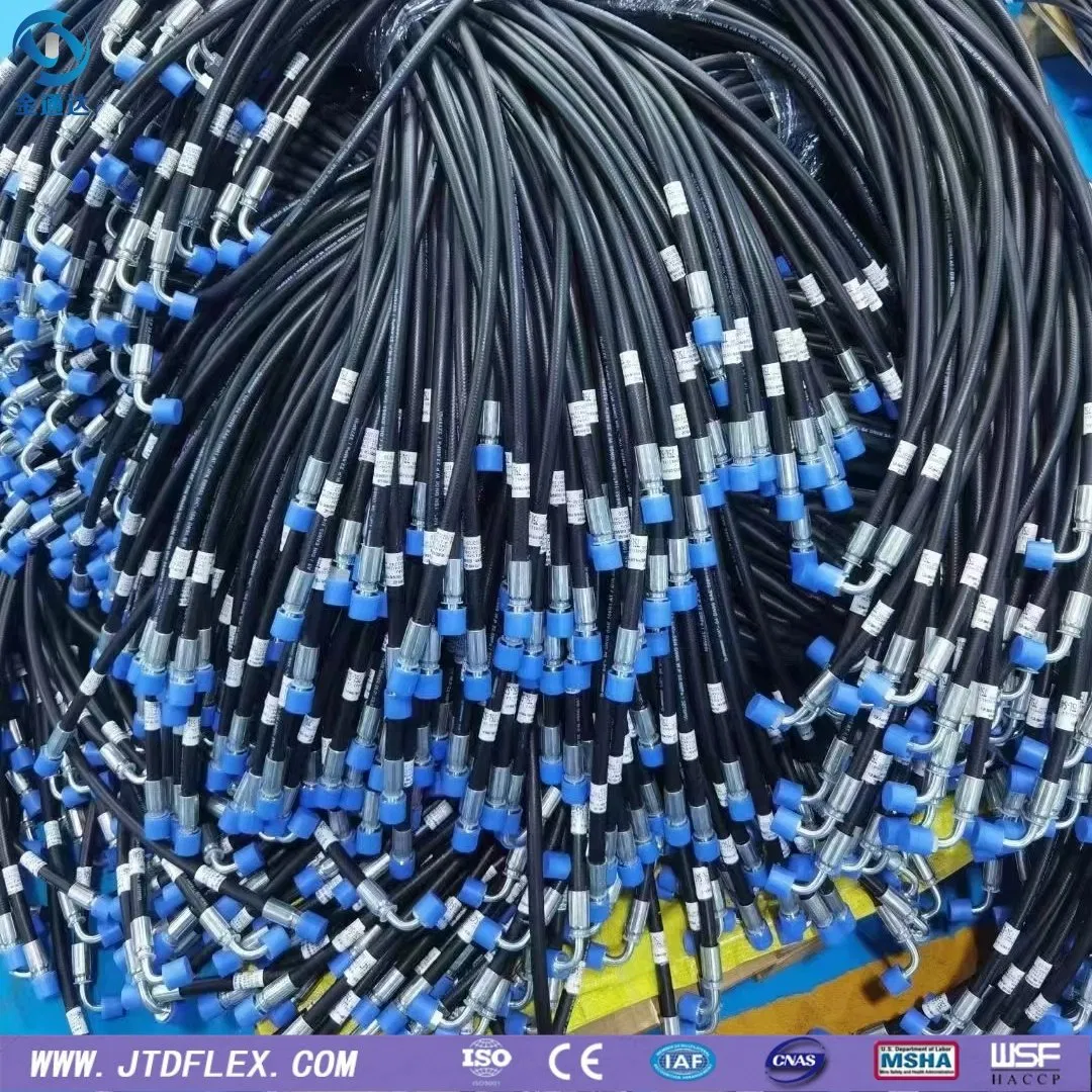 1/2 Inch SAE 100 R1at High Temperature High Pressure Black Flexible Heat Oil Resistant Hydraulic Pipes Rubber Hose