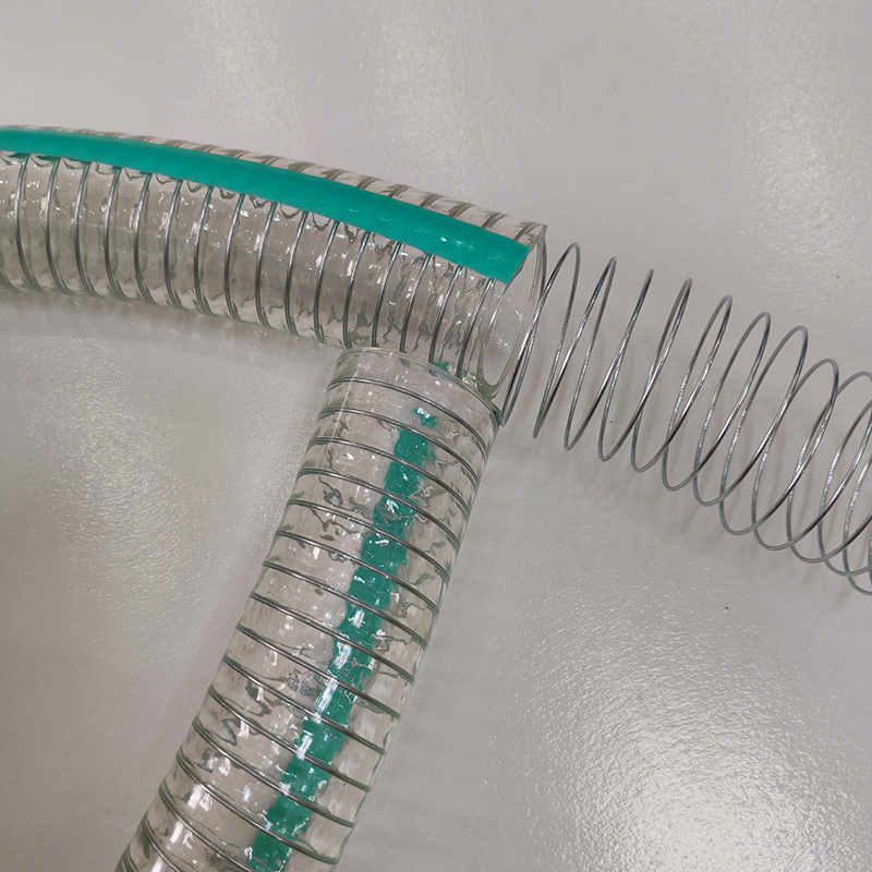 RoHS Certified PVC Reinforced Plastic Wire Spring Water Pump Suction Hose