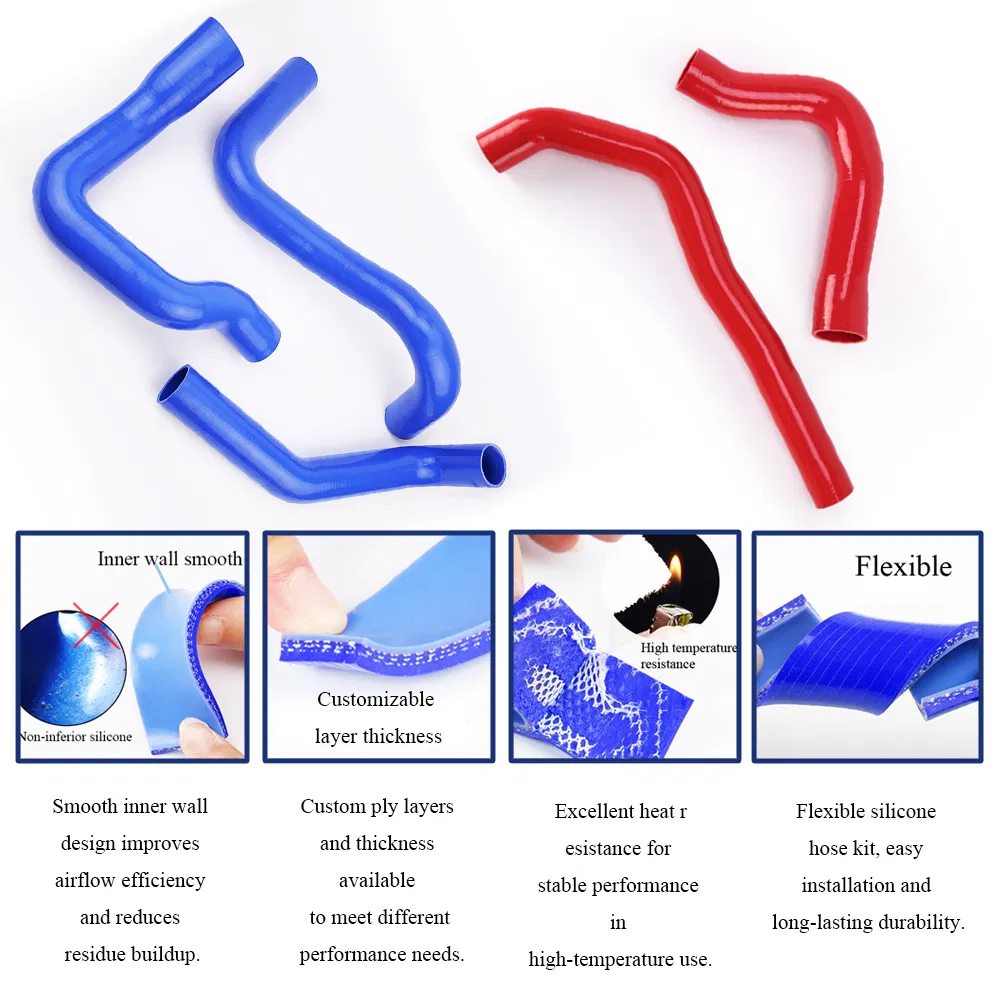 Suppliers High Performance Flexible Auto High Temperature Turbo Custom Reinforced Radiator Intercooler Soft Car Truck Coolant Silicone Hose Kit for BMW Audi Daf