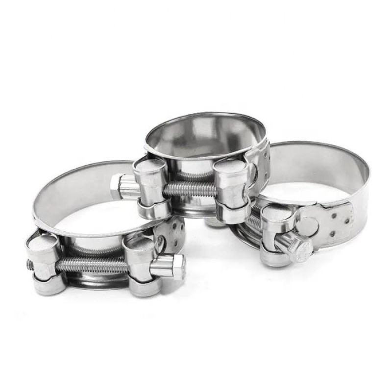 Heavy Duty Stainless Steel T-Bolt Hose Clamp Single Head Strong Pipe Clamp for Automotive