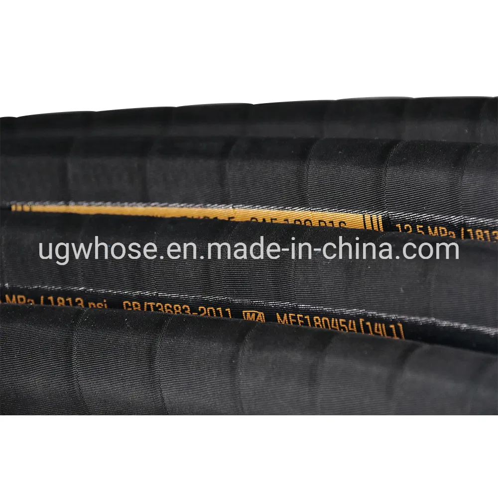 SAE 100 R1at 14 Nw 6 800 Bar 6m Brake Stripe High Power Steering Quality Wire Braid Hydraulic Hose Pipe for Forklift