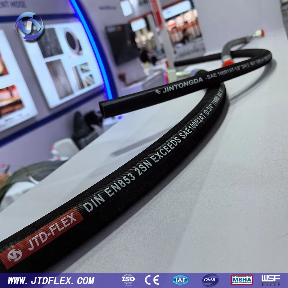 Manufacturer Direct Sales High Pressure Braided Industrial Flexible Rubber Hydraulic Hose SAE 100r2at DIN En853 2sn with Two Steel Wire Braids