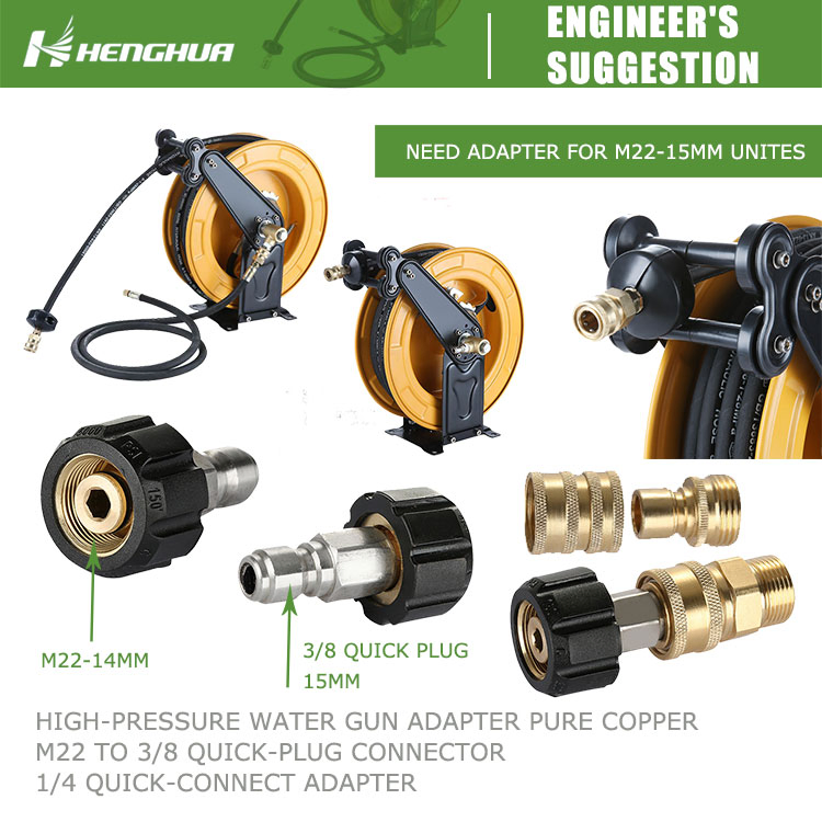 Replacement Water Hose High Pressure Car Windshield Pressure Power Washer Hose 25 FT with Nozzle Connector Reel Kit