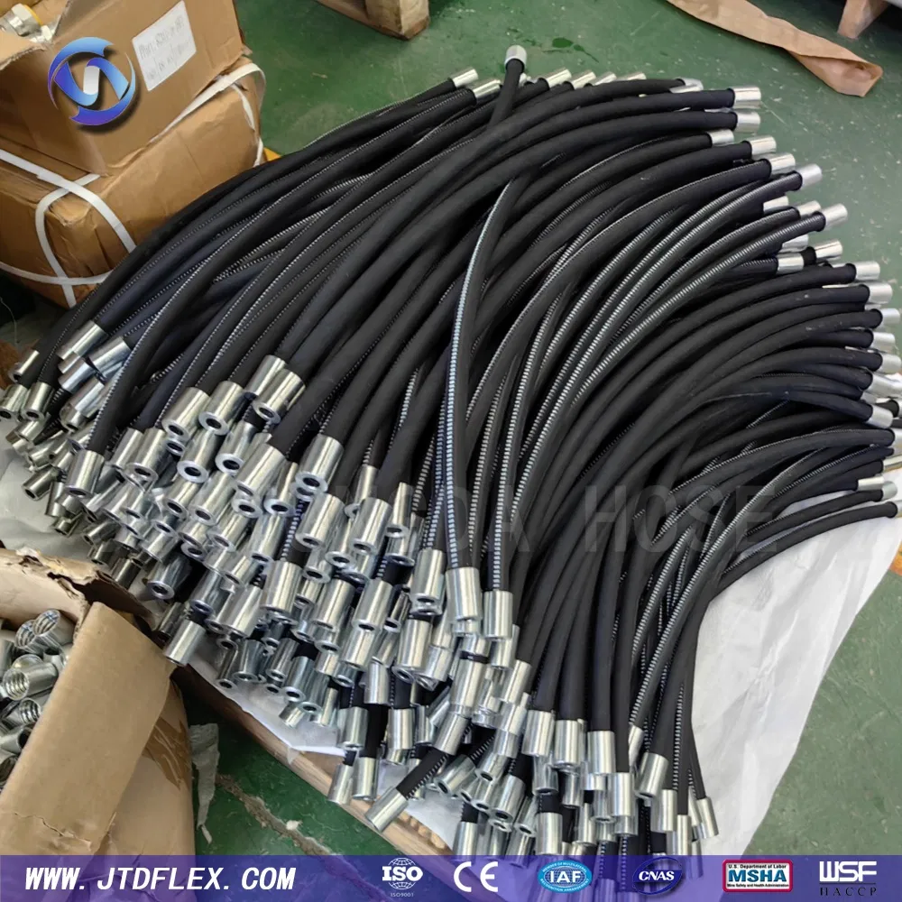 Manufacturer Wholesale Lowest Price Flexible Color Steel Wire Braided Hydralic DIN SAE R1 1sn R2 2sn Custom High Pressure Hydraulic Rubber Hose