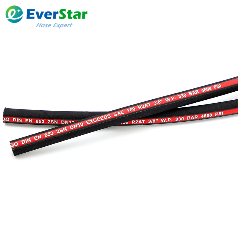 Flexible Two Steel Wire Braids High Pressure SAE 100r2at DIN En853 2sn Hydraulic Rubber Hose