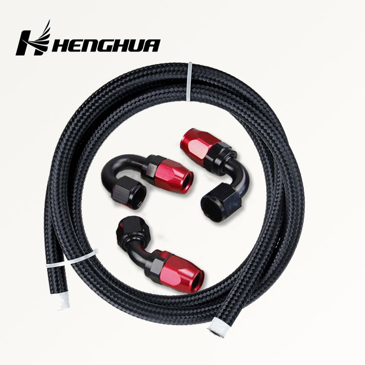 All Kinds of Automotive Hose Trust Tupe Oil Cooler Oil Filter Adapter Black + Ss Nylon Cover Braided Hose