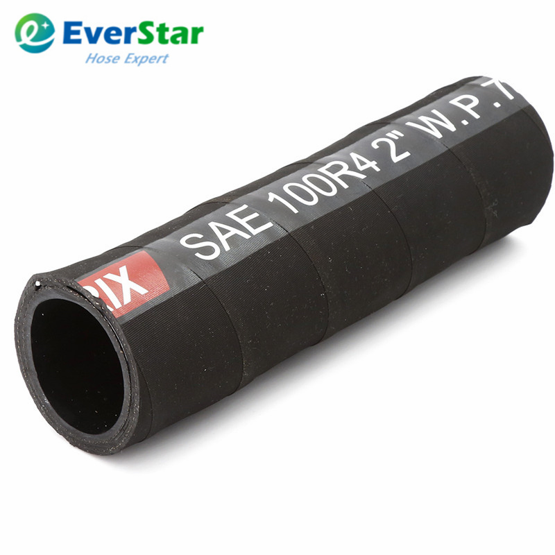 Flexible Hose Textile Braided Pipe Wire Spiral Tube Hydraulic Fuel Oil Rubber Fluid Hose Suction Oil SAE 100r4 Hose