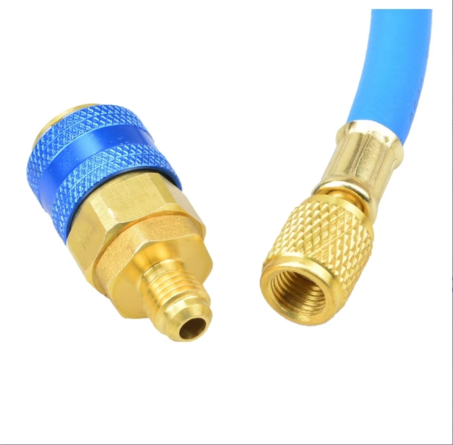 24 Inch Car R134A AC Charge Hose with Gauge for Refrigerant Recharge Kit