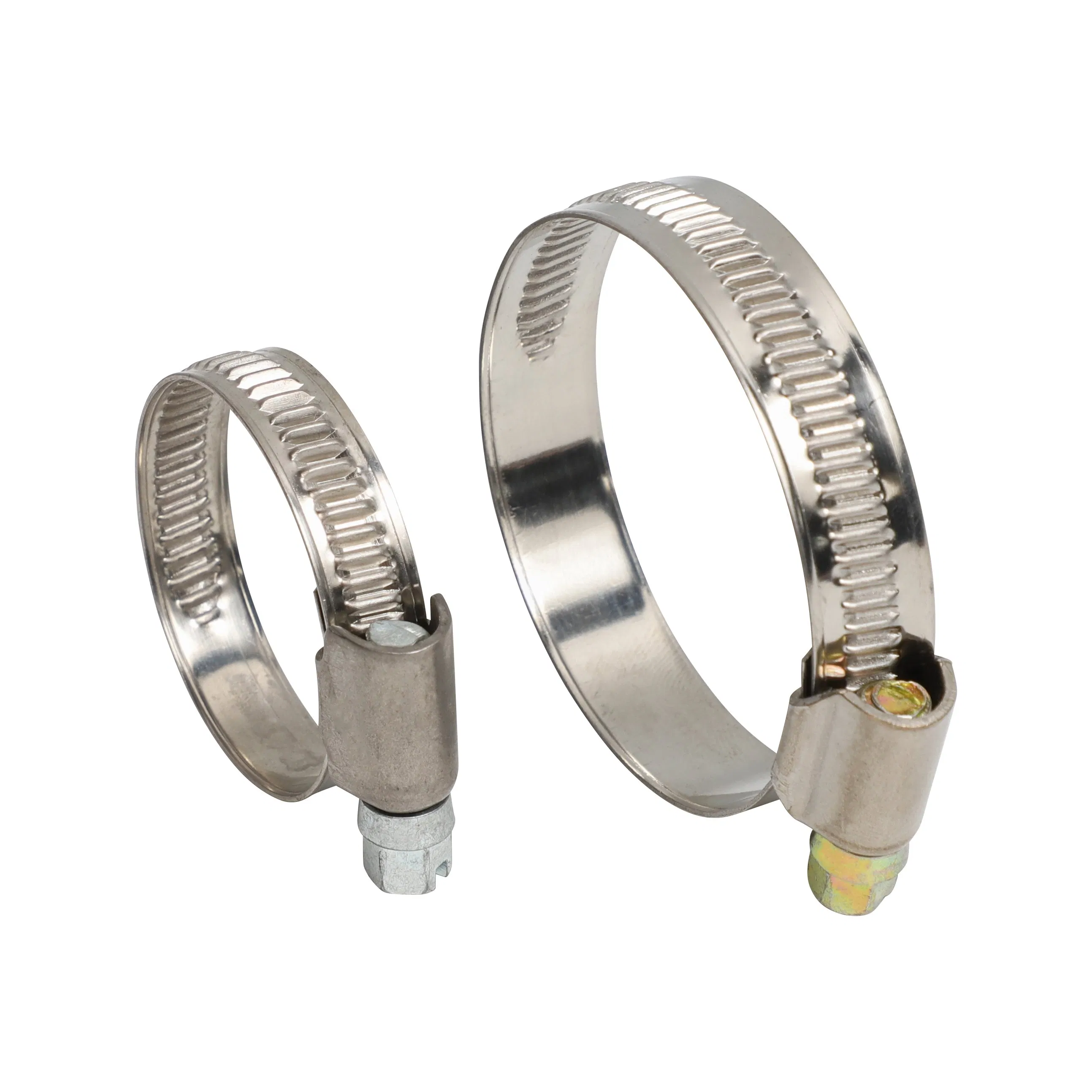 DIN Embossed Non-Perforated Worm Gear Clamp with Symmetric Welded Housing, Stainless Steel German Middle Type Hose Clip for Automotive