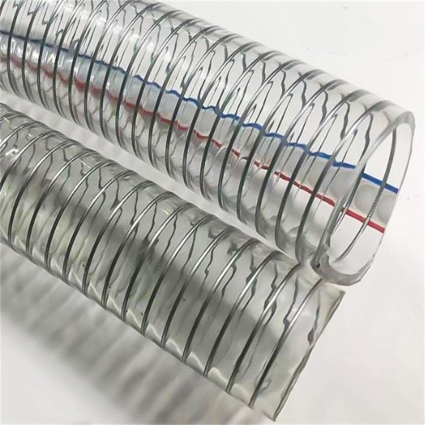 Manufacture Industrial Transparent Anti Static PVC Flexible Vacuum Spiral Steel Wire Pipe Hose