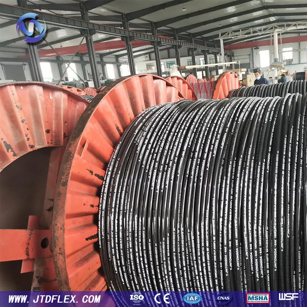 1/2 Inch SAE 100 R1at High Temperature High Pressure Black Flexible Heat Oil Resistant Hydraulic Pipes Rubber Hose