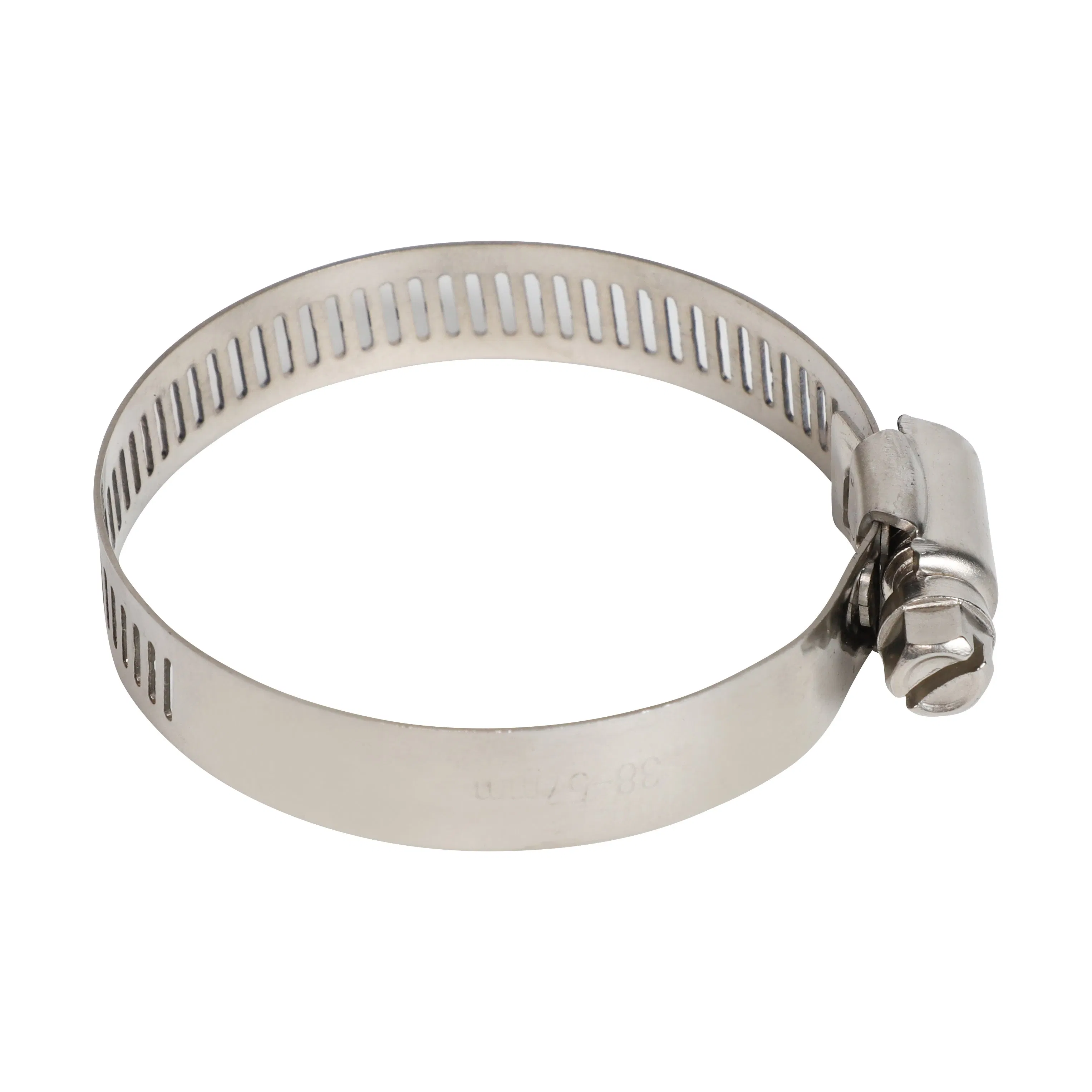 Perforated 12.7mm Worm Drive Hose Clamp, Corrosion Resistant Stainless Steel Adjustable Screw, Automotive and Fuel Lines, China, American Type, Stainless Steel