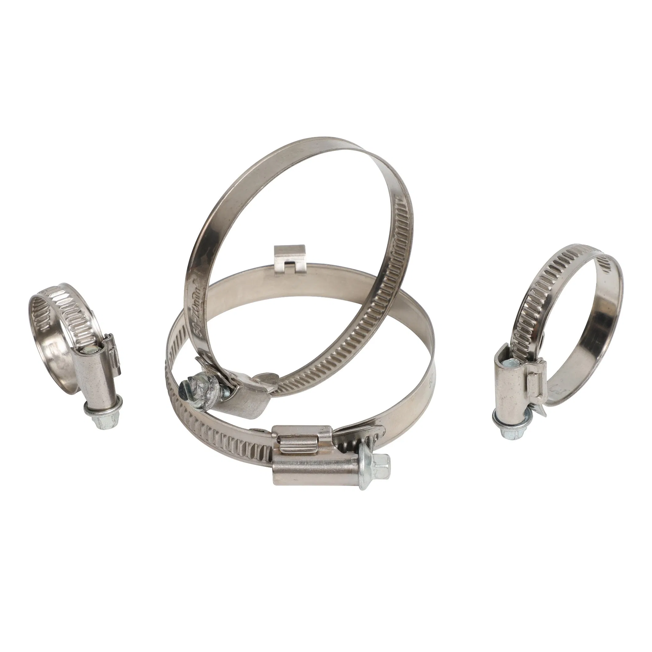 DIN 3017 Embossed Non-Perforated Torro Worm Gear &amp; Worm Drive Hose Clamp with Asymmetric Housing, German Type, 12 mm Bandwidth, 316 Stainless Steel, Automotive