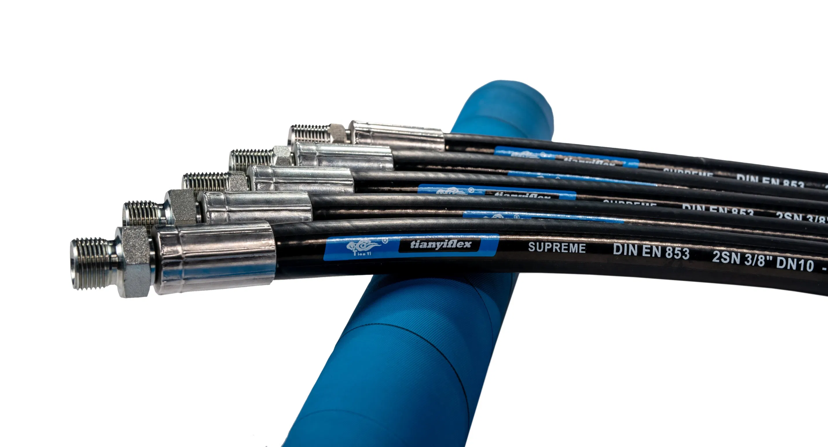 Wire Braid Hydraulic Oil Rubber Hose SAE 100r2at DIN En853 2sn En856 4sh 4sp Flexible High Pressure Hydraulic System Component Hydraulic Transmission Fluid