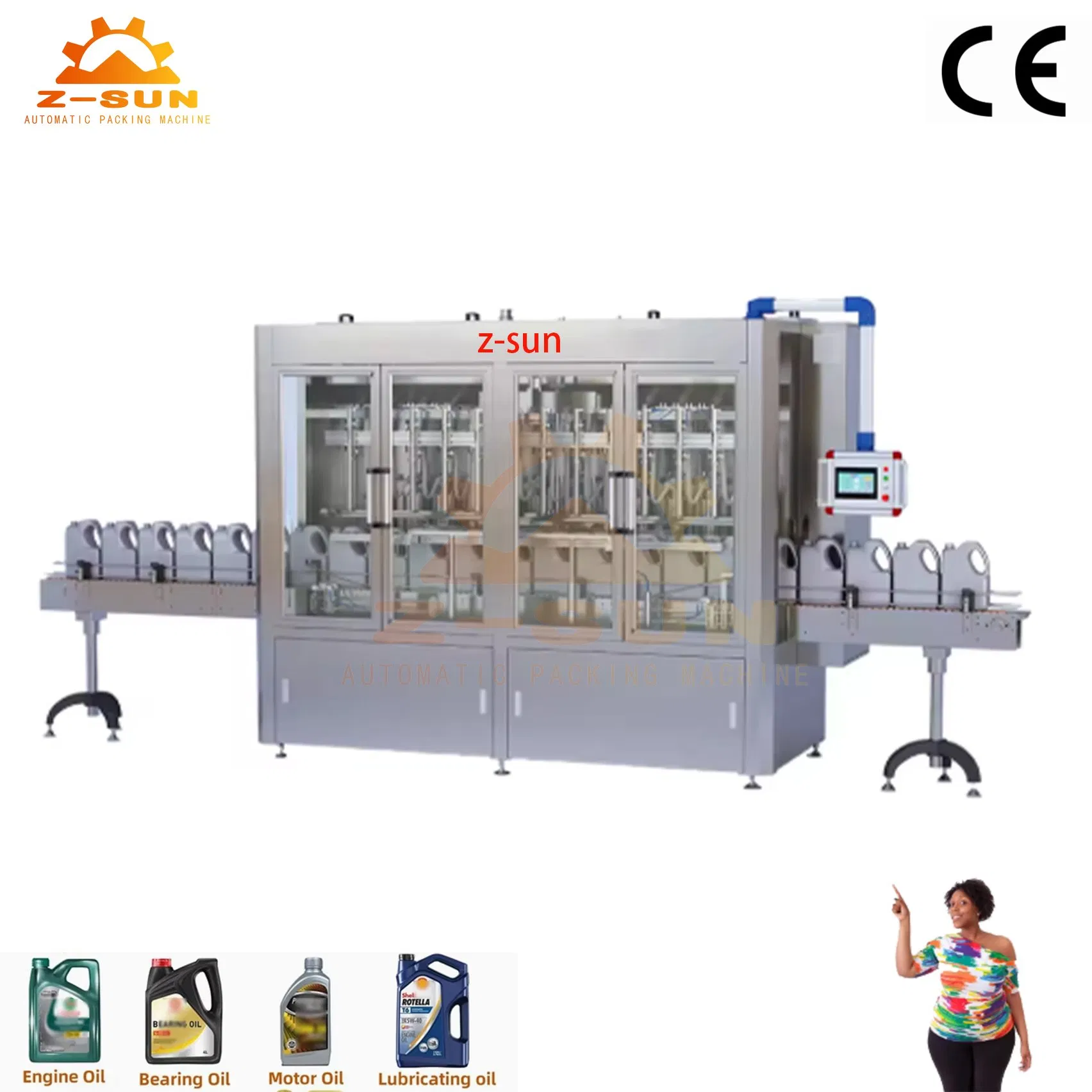 Automatic 1-5L Motor Oil Filling Machine Lubricant Oil Bottle Filling Machine Engine Oil/Brake Fluid/Antifreeze Liquid Bottle Capping Filling Machine Line