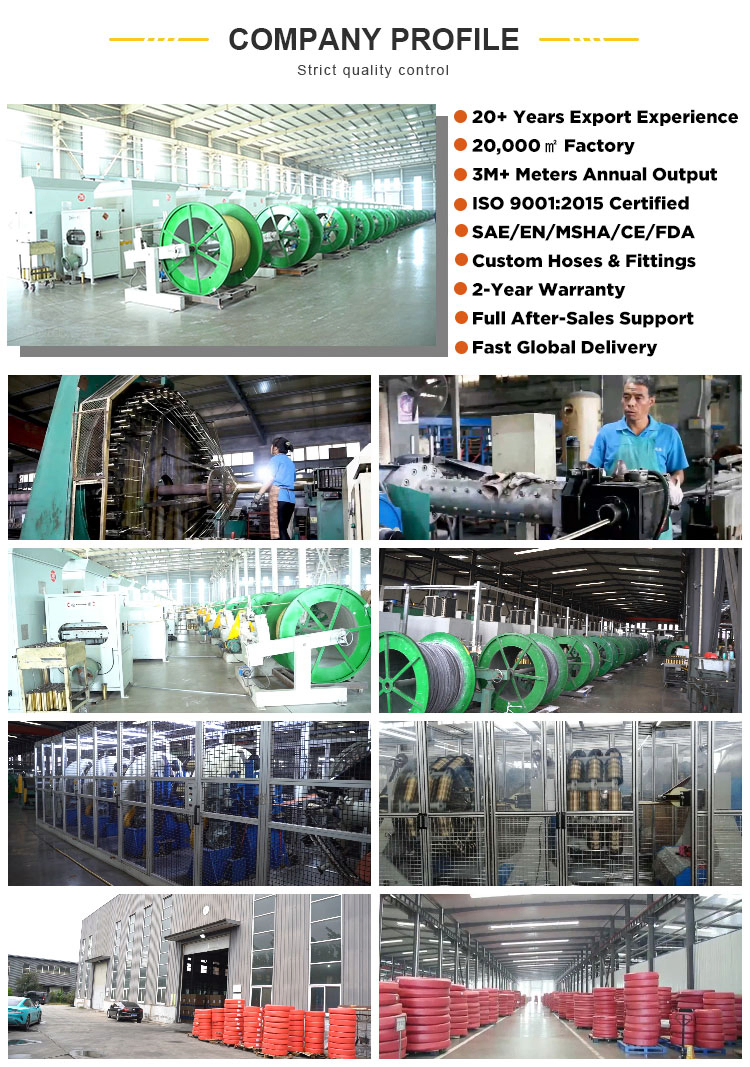 Super Long Service Life Industrial Black Hydraulic High Pressure Braided Air Oil Water PVC Garden Excavator Rubber Hose Pipe Assembly Flexible Hydraulic Hose