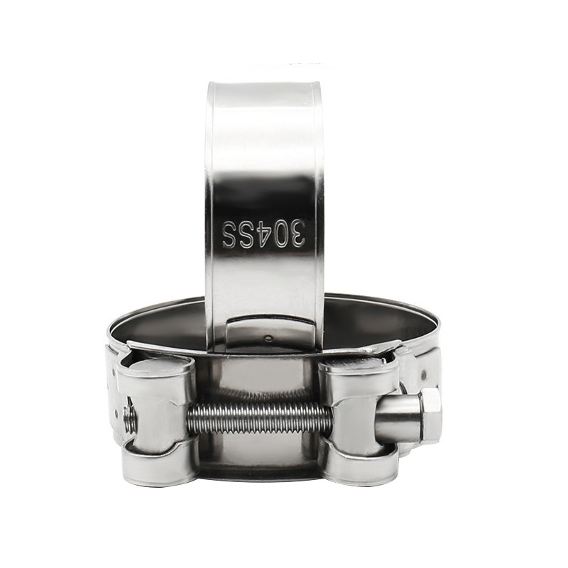 Stainless Steel T-Bolt Hose Clamp Single Head Strong Clamp for Heavy Duty Tube Automotive Motorsports Motorcycle Exhaust System