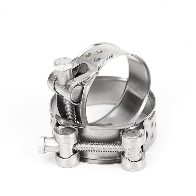 Stainless Steel T-Bolt Hose Clamp Single Head Strong Clamp for Heavy Duty Tube Automotive Motorsports Motorcycle Exhaust System