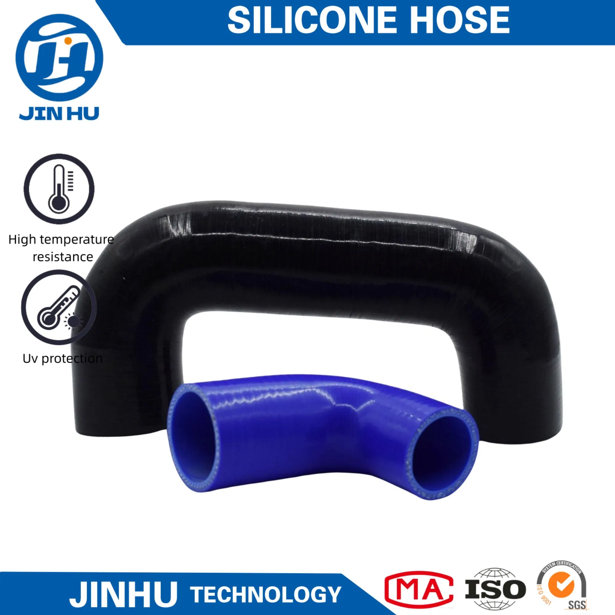Customized Size Automotive Flexible Straight Silicone Hump Rubber Hose Heavy Truck Reinforced Bellow Silicone Hose