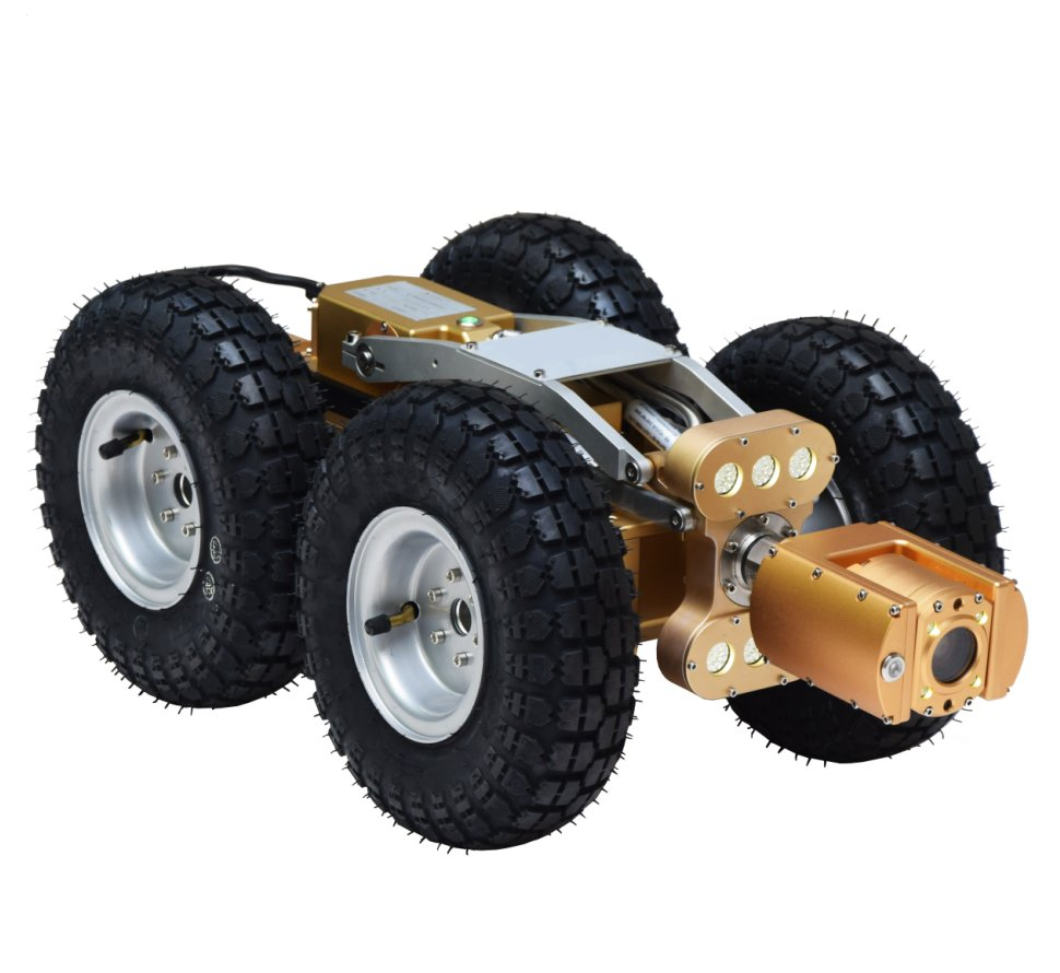 Waterproof Pipe Sewer Inspection Crawler Robot with 11 Inch Monitor, Pan Tilt Camera for Large Pipe Inspection