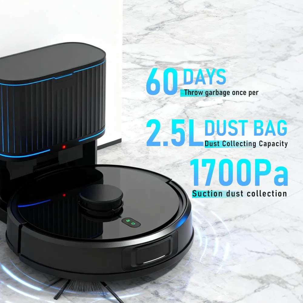 Intelligent Indoor Fully-Automated Mini Cleaner with Self-Emptying, Auto Mop Wash Cleaning Robot