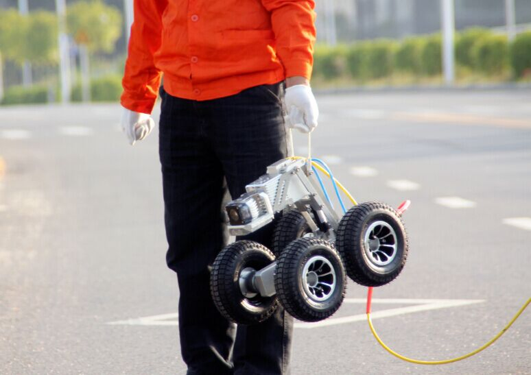 12 Inch Screen Pan Tilt 120m Cable Pipe Inspection Crawler Robot with 90mm Camera Lens, Waterproof IP68
