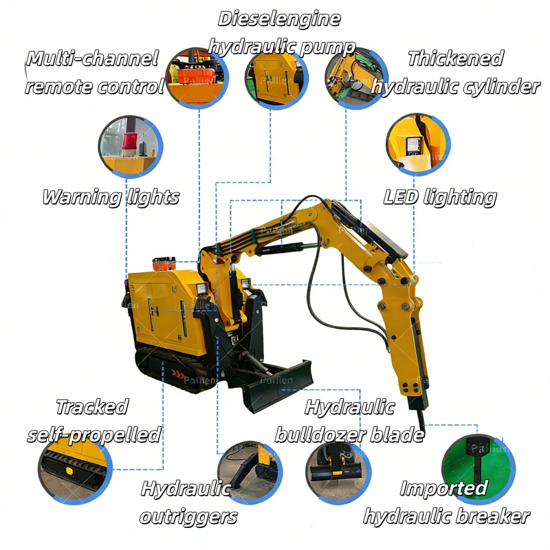 Electric Drive Demolition Robot Compact Crawler Crushing Equipment for Indoor Narrow Space Work