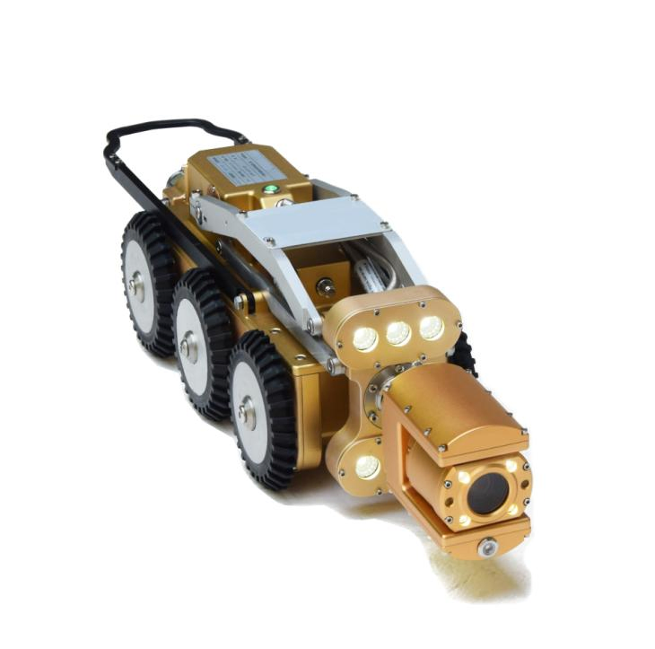 Waterproof Pipe Sewer Inspection Crawler Robot with 11 Inch Monitor, Pan Tilt Camera for Large Pipe Inspection