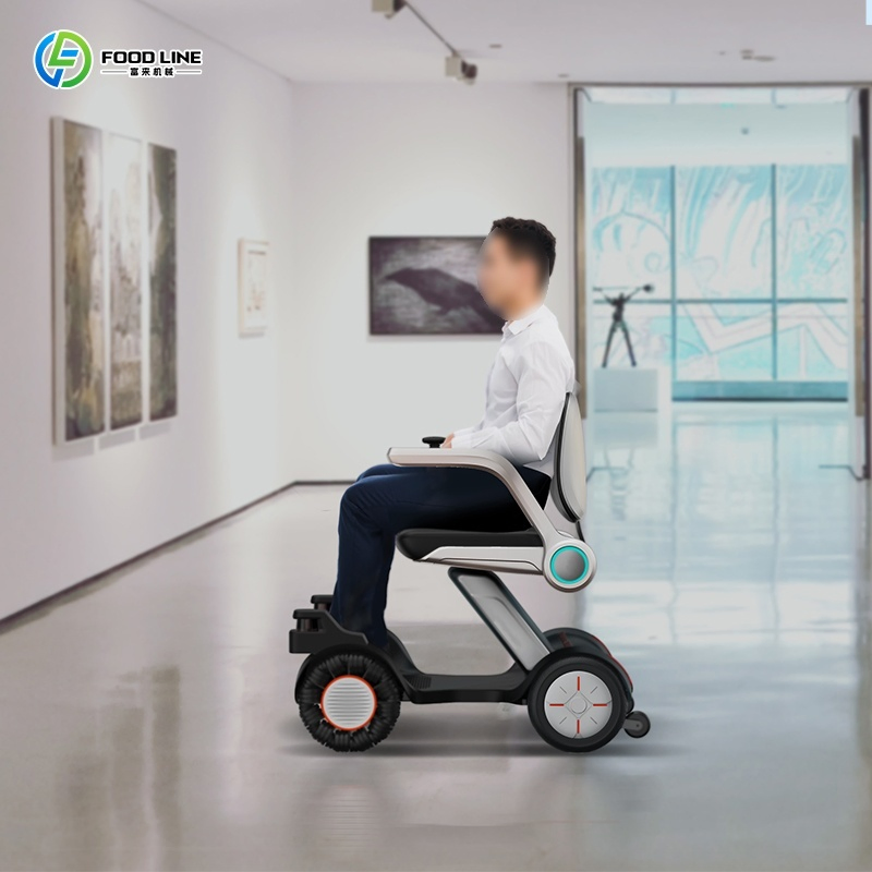 Foldable Lightweight Carbon Fiber Structure Remote Control Assisted Walking Wheelchair Robot